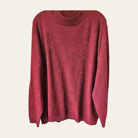 ALFRED DUNNER PLUS SIZE Maroon LongSleeve Crew Neck Sweater - Picture 2 of 10